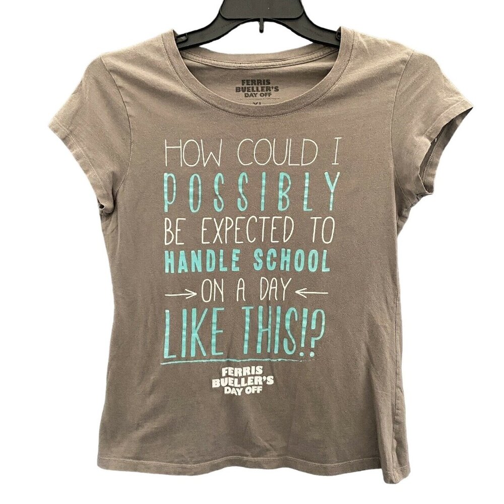 cotton Ferris Bueller's 80s Retro khaki green tee size XL Juniors Movie unisex